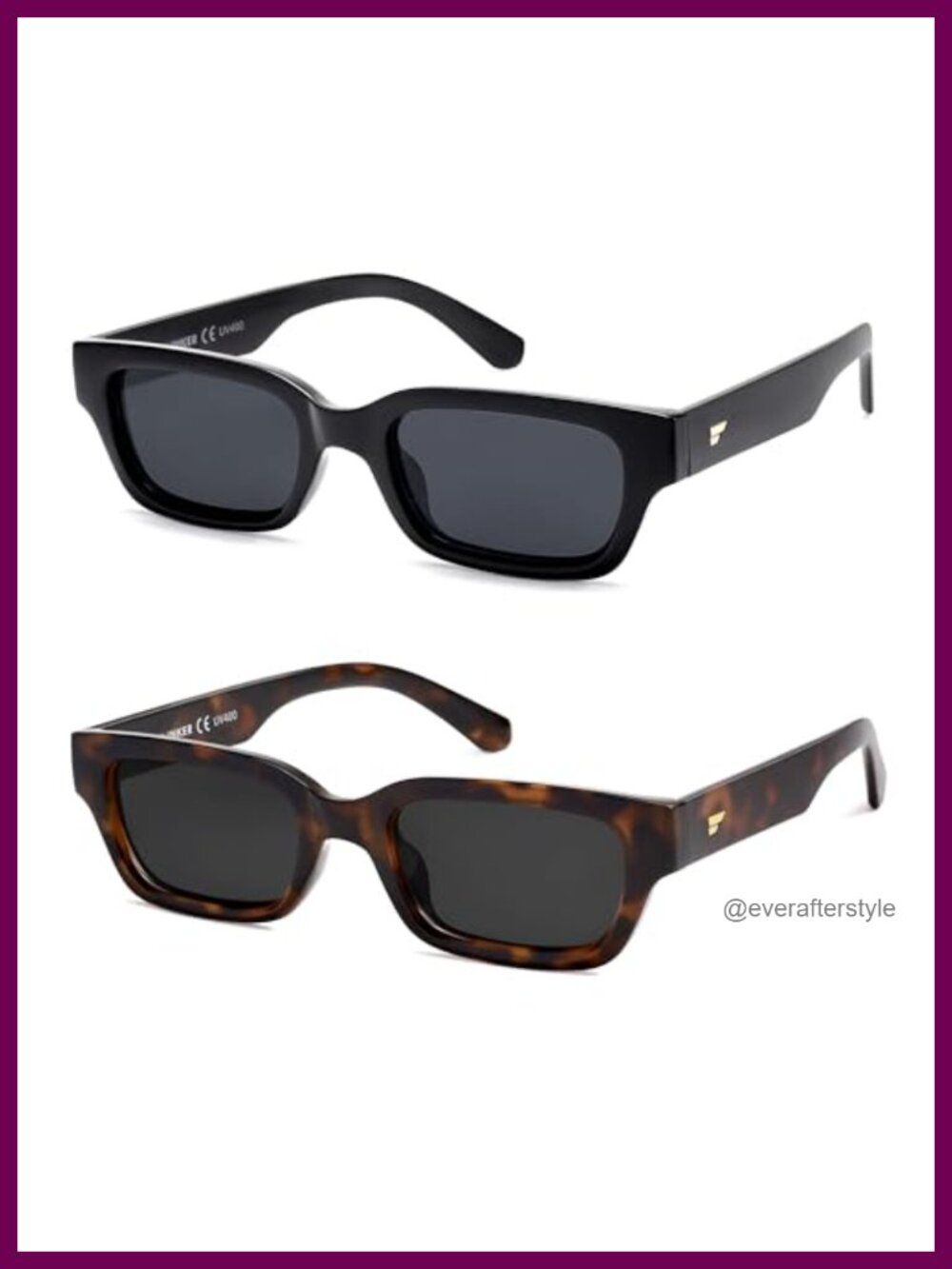 Polarized Square Cat Eye Sunglasses UV400 Full Frame Beach Travel Unbranded